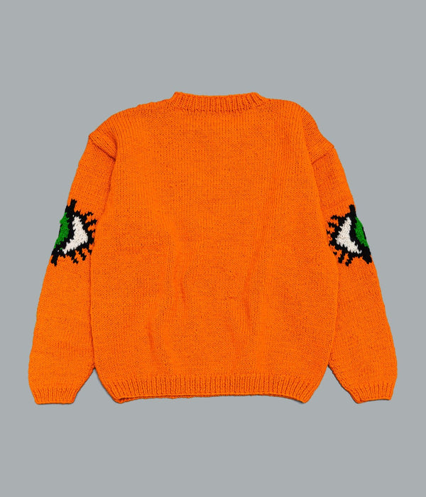 MacMahon Knitting Mills "Crew Neck Knit - Eyes" Orange - WEAREALLANIMALS