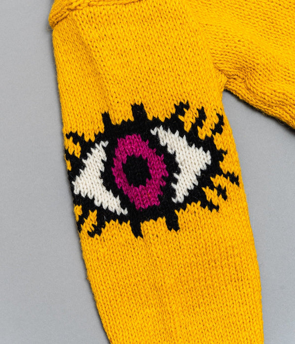 MacMahon Knitting Mills "Crew Neck Knit - Eyes" Yellow - WEAREALLANIMALS