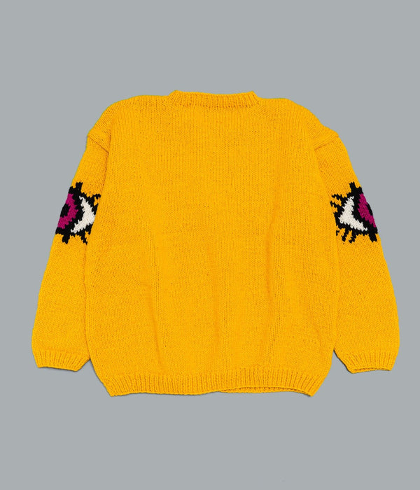 MacMahon Knitting Mills "Crew Neck Knit - Eyes" Yellow - WEAREALLANIMALS