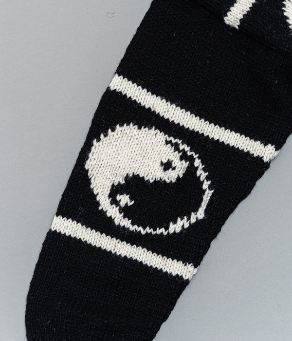 MacMahon Knitting Mills "Crew Neck Knit - Line Yin&Yang" Black - WEAREALLANIMALS