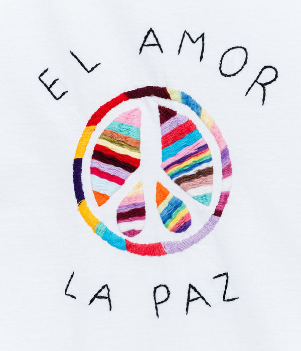 OAXACA "Embroidery T - Shirt" Peace Mark / L - WEAREALLANIMALS