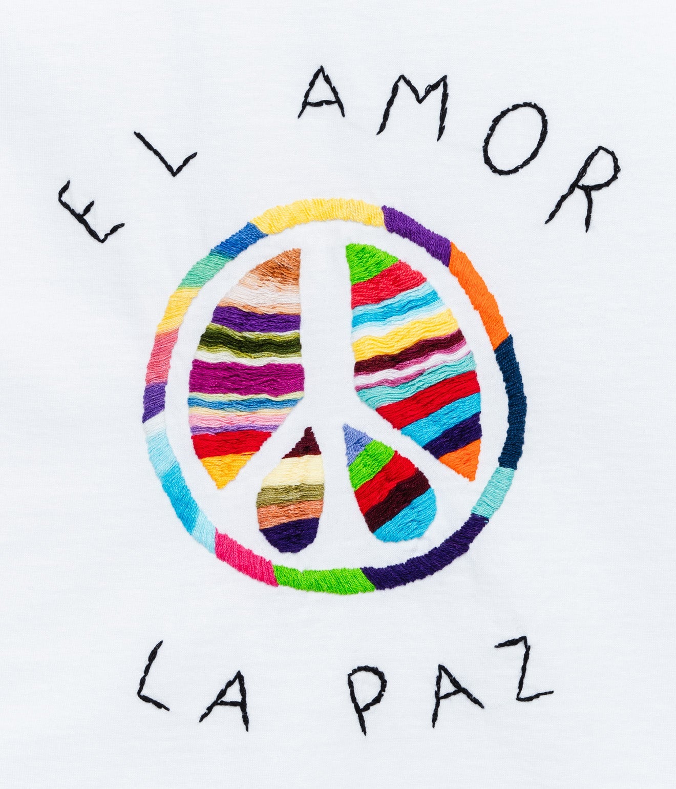 OAXACA "Embroidery T - Shirt" Peace Mark / M - WEAREALLANIMALS