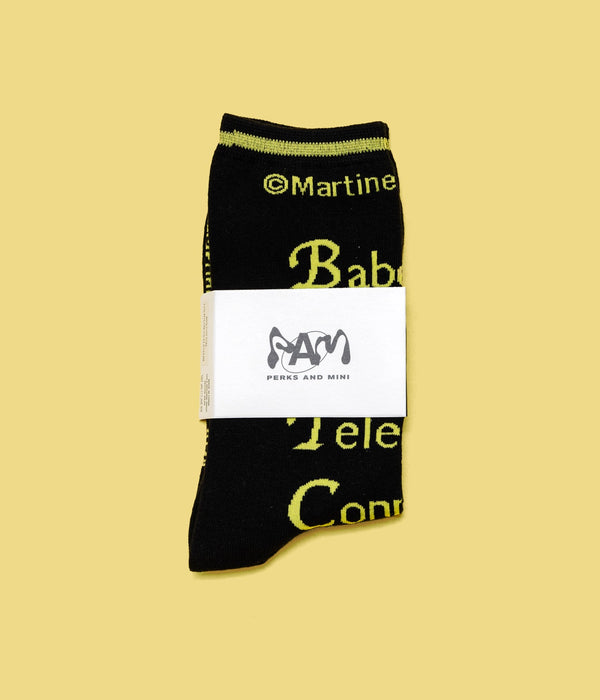 P.A.M. "DON'T ASK ME (MARTINE SYMS) DRESS SOCKS" BLACK - WEAREALLANIMALS