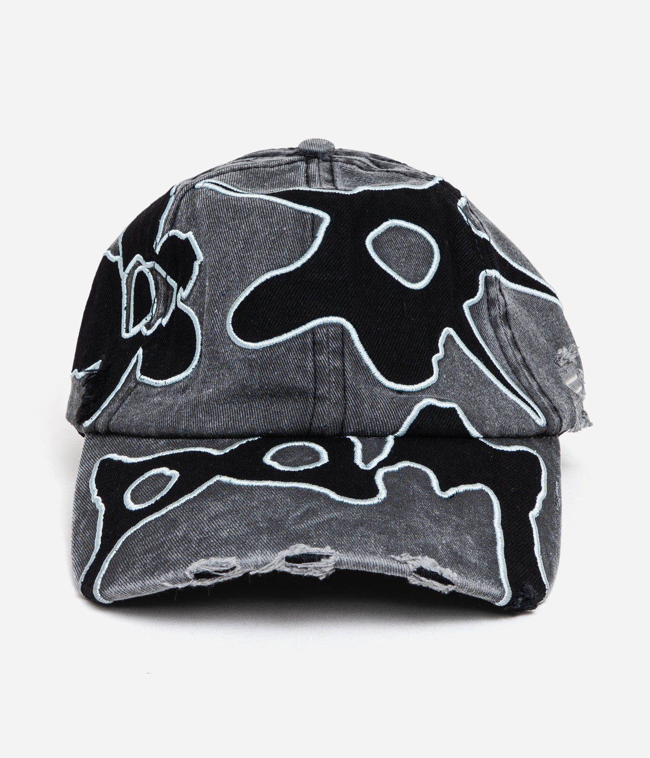 P.A.M. "LOCKE DENIM APPLIQUE BASEBALL CAP" FADED BLACK - WEAREALLANIMALS