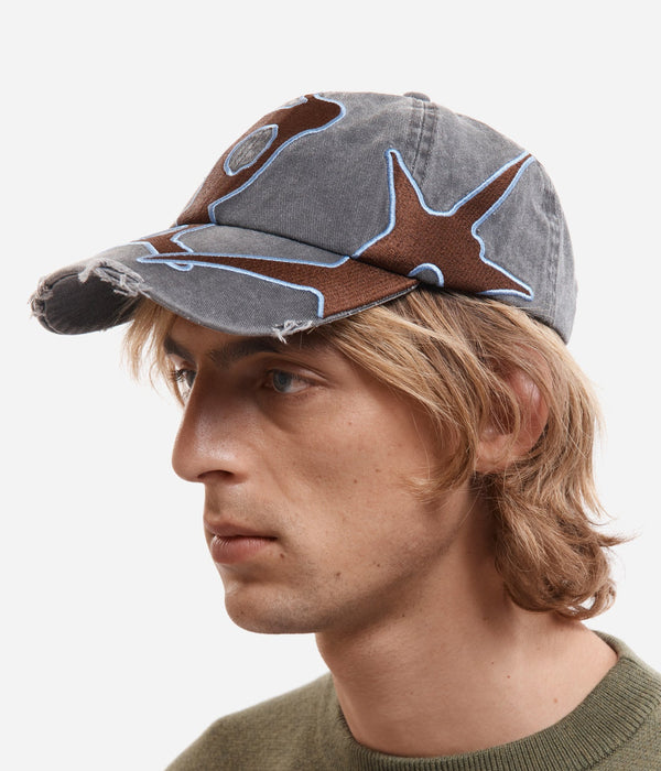 P.A.M. "OUTLINE LOGO CAP"BLACK WASH - WEAREALLANIMALS