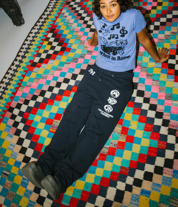 Public Possession "PLANET P.P. SWEATPANTS" NAVY BLUE - WEAREALLANIMALS