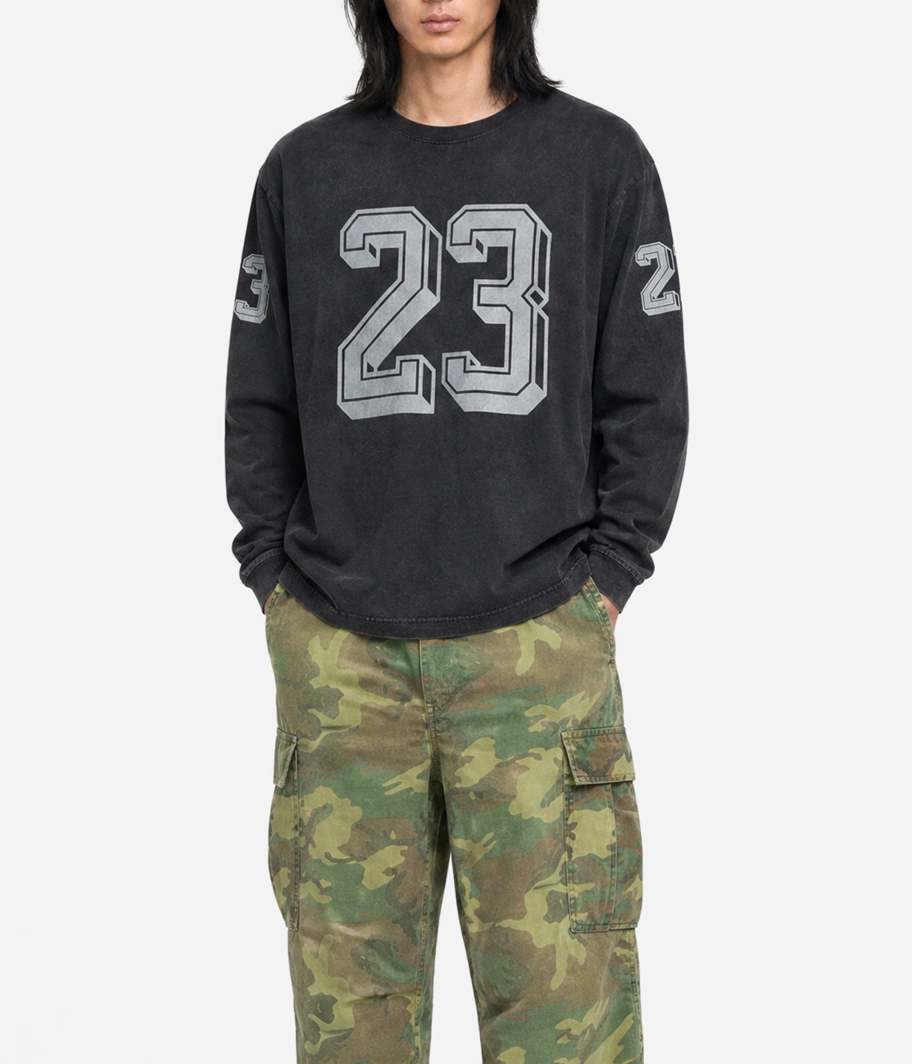 STUDIO ANIMALS “23” L/S T-Shirt Faded Black - WEAREALLANIMALS