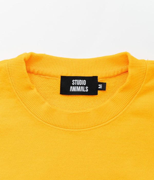STUDIO ANIMALS "Animals Letter Solid Print" SWEATSHIRT Yellow - WEAREALLANIMALS