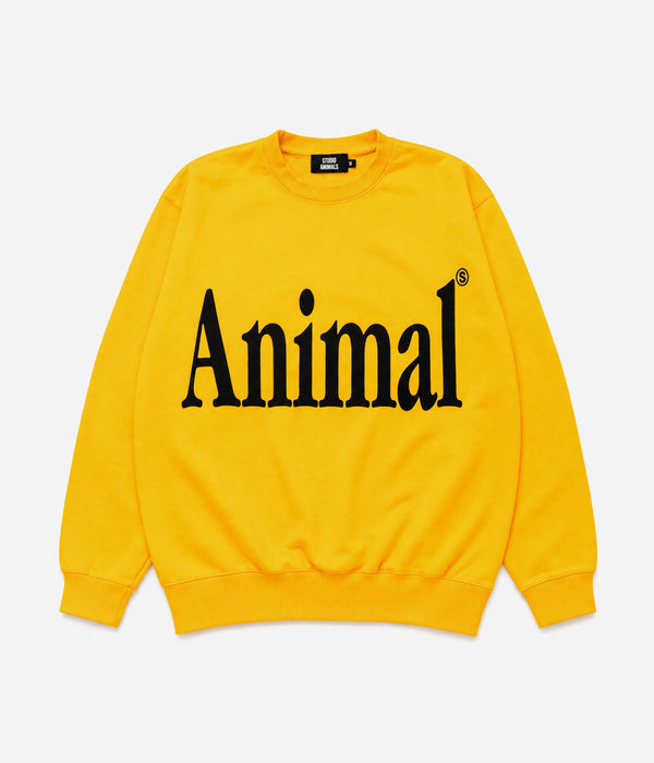 STUDIO ANIMALS "Animals Letter Solid Print" SWEATSHIRT Yellow - WEAREALLANIMALS