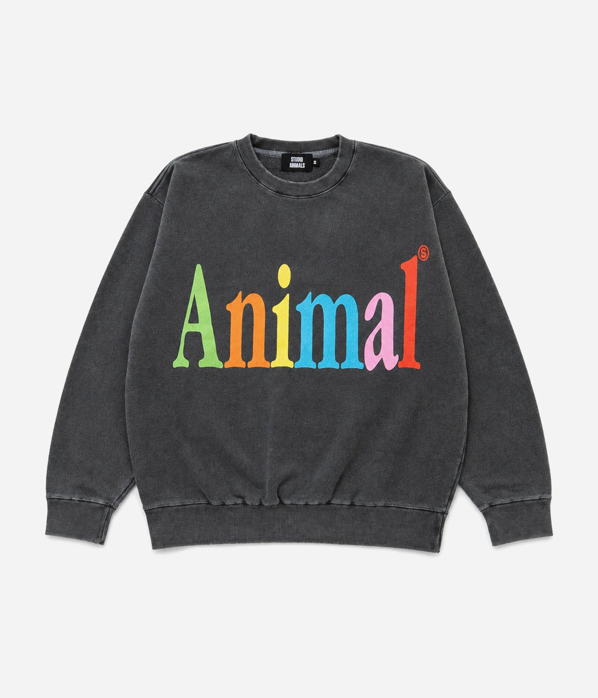 STUDIO ANIMALS "Animals Letter" SWEATSHIRT FADED BLACK - WEAREALLANIMALS