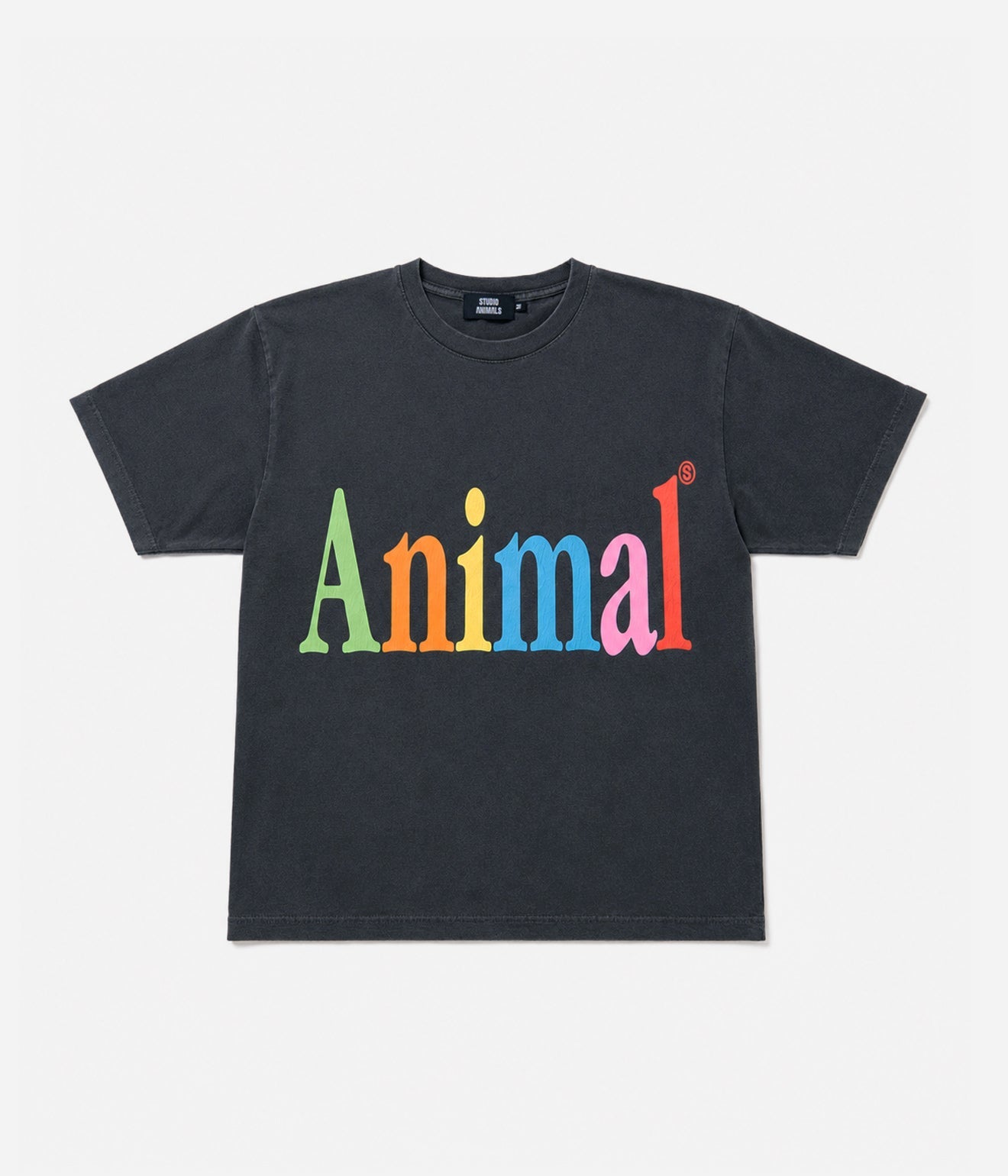 STUDIO ANIMALS “Animals Letter” T-Shirt Faded Black - WEAREALLANIMALS