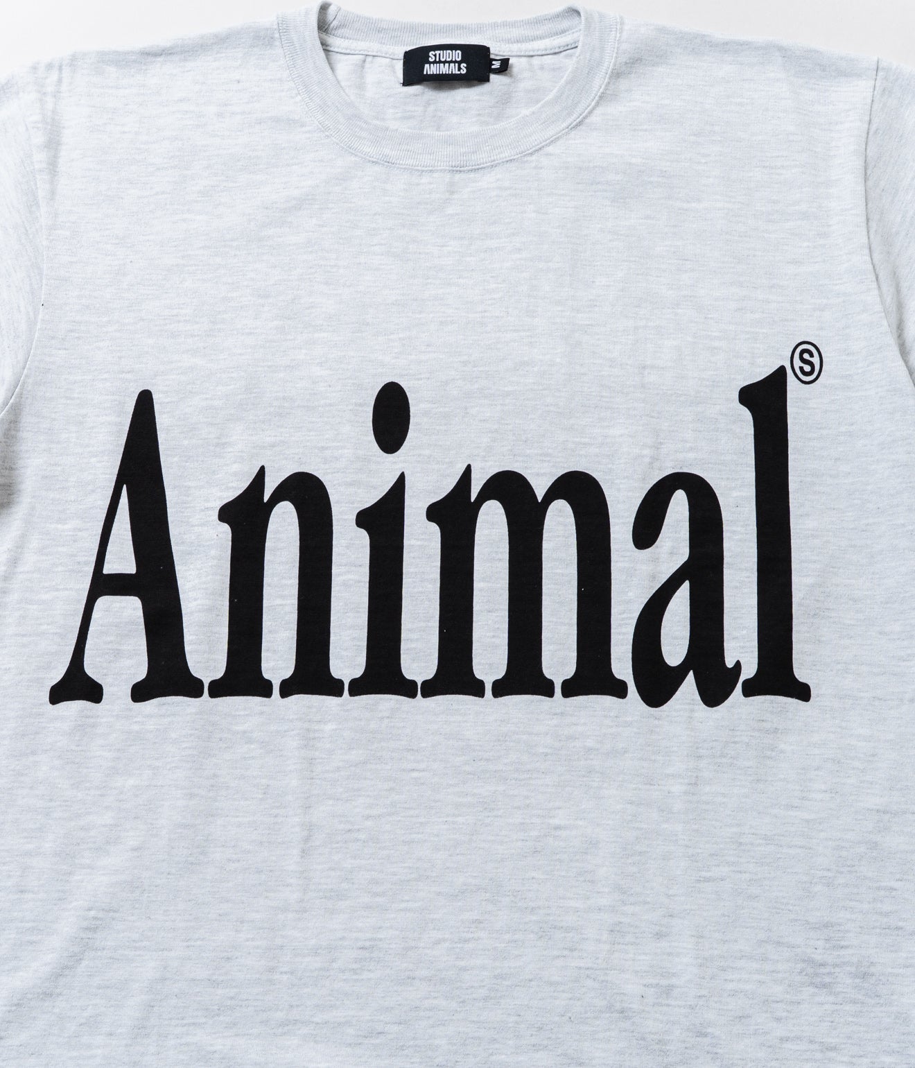 STUDIO ANIMALS “Animals Letter” T-Shirt Solid Print Ash - WEAREALLANIMALS