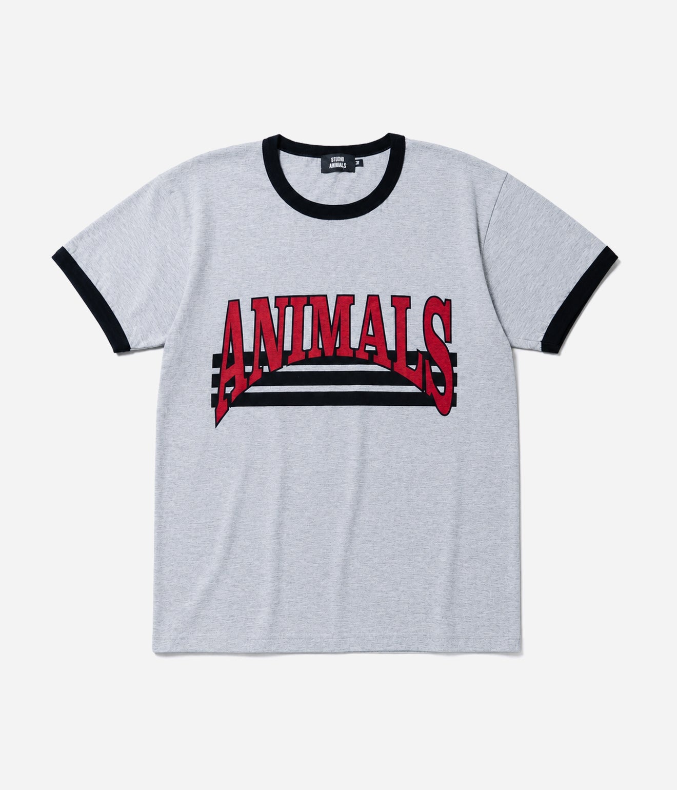 STUDIO ANIMALS “Curved Arch Logo” S/S T-Shirt Grey / Black - WEAREALLANIMALS