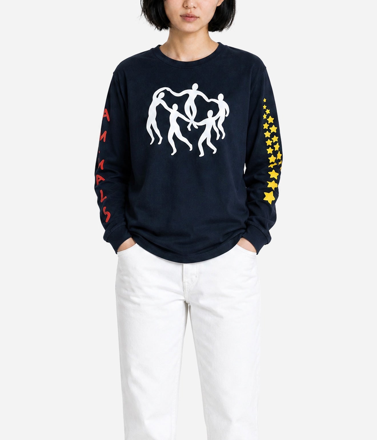 STUDIO ANIMALS “Dance in a circle” L/S T-Shirt Navy - WEAREALLANIMALS