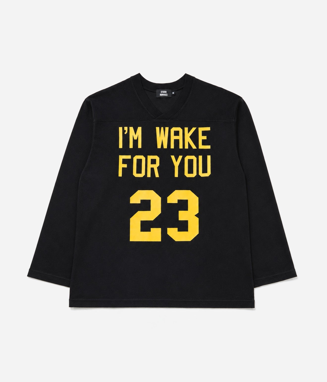 STUDIO ANIMALS "I’m wake For you" Football T-Shirt Black - WEAREALLANIMALS