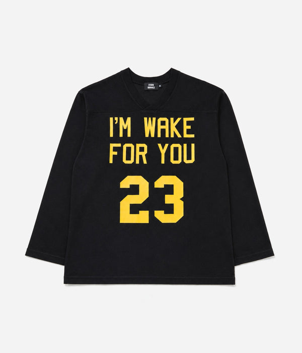 STUDIO ANIMALS "I’m wake For you" Football T-Shirt Black - WEAREALLANIMALS