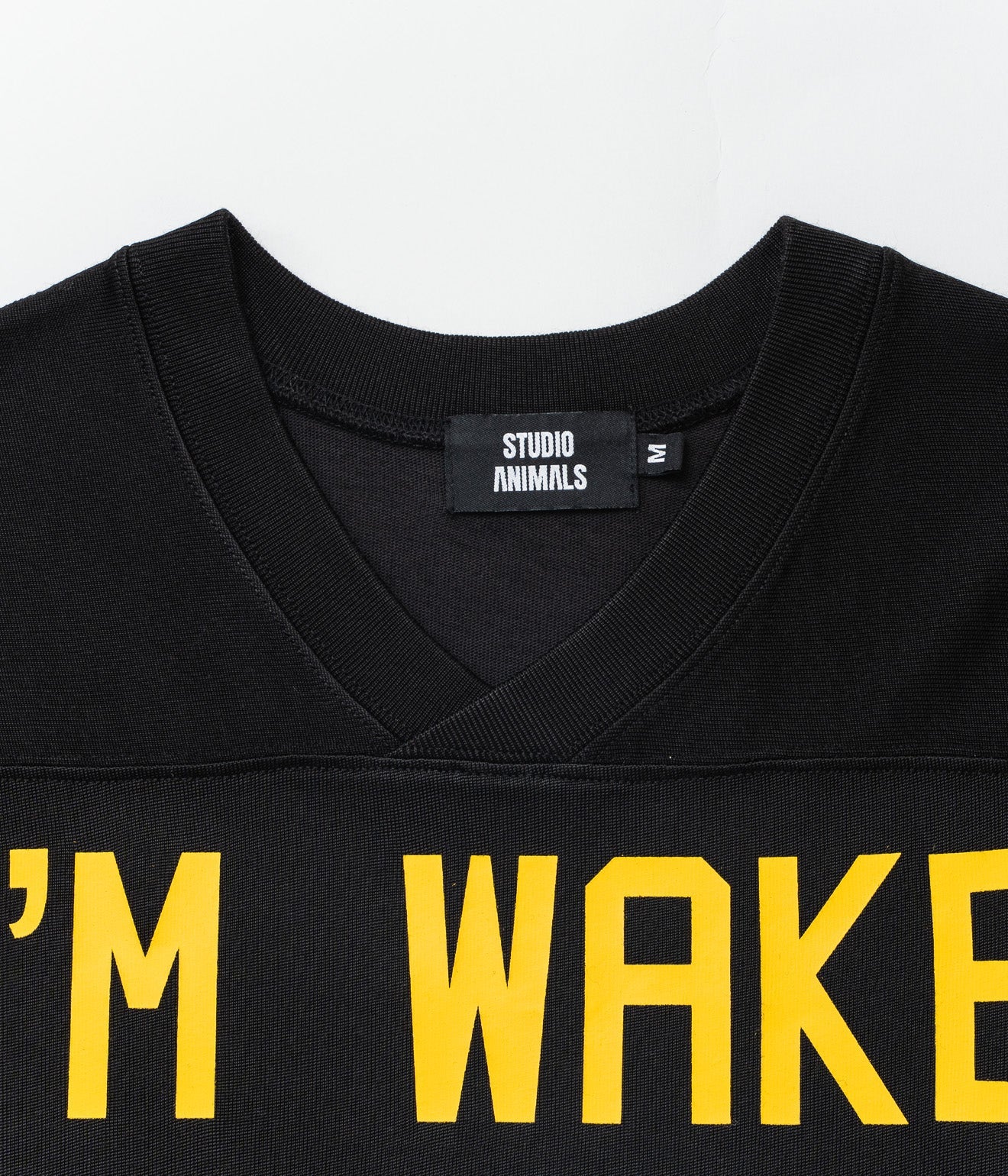 STUDIO ANIMALS "I’m wake For you" Football T-Shirt Black - WEAREALLANIMALS