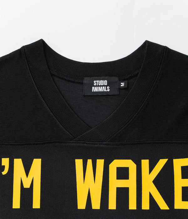 STUDIO ANIMALS "I’m wake For you" Football T-Shirt Black - WEAREALLANIMALS