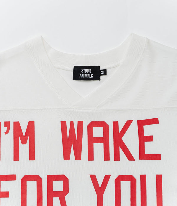 STUDIO ANIMALS "I’m wake For you" Football T-Shirt White - WEAREALLANIMALS