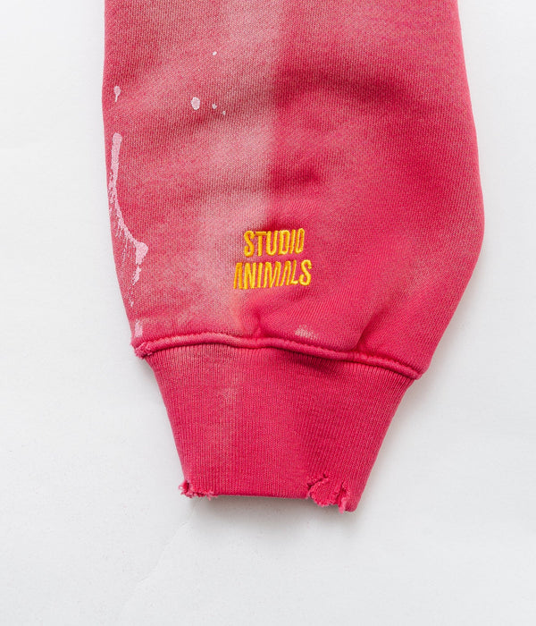 STUDIO ANIMALS ×MOOJIMOOJI “Animals Letter” Hoodie Red - WEAREALLANIMALS