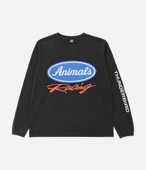 STUDIO ANIMALS “Racing” L/S T-Shirt Faded Black - WEAREALLANIMALS