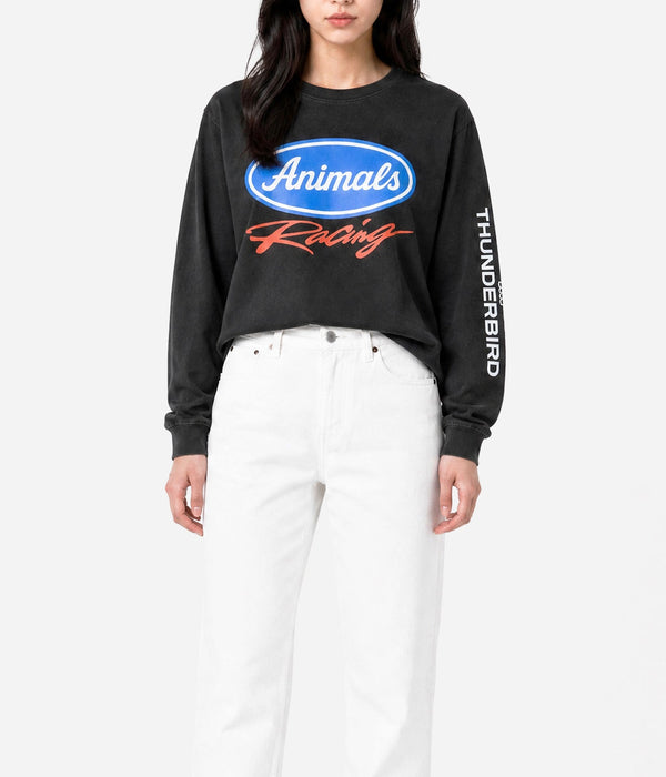 STUDIO ANIMALS “Racing” L/S T-Shirt Faded Black - WEAREALLANIMALS