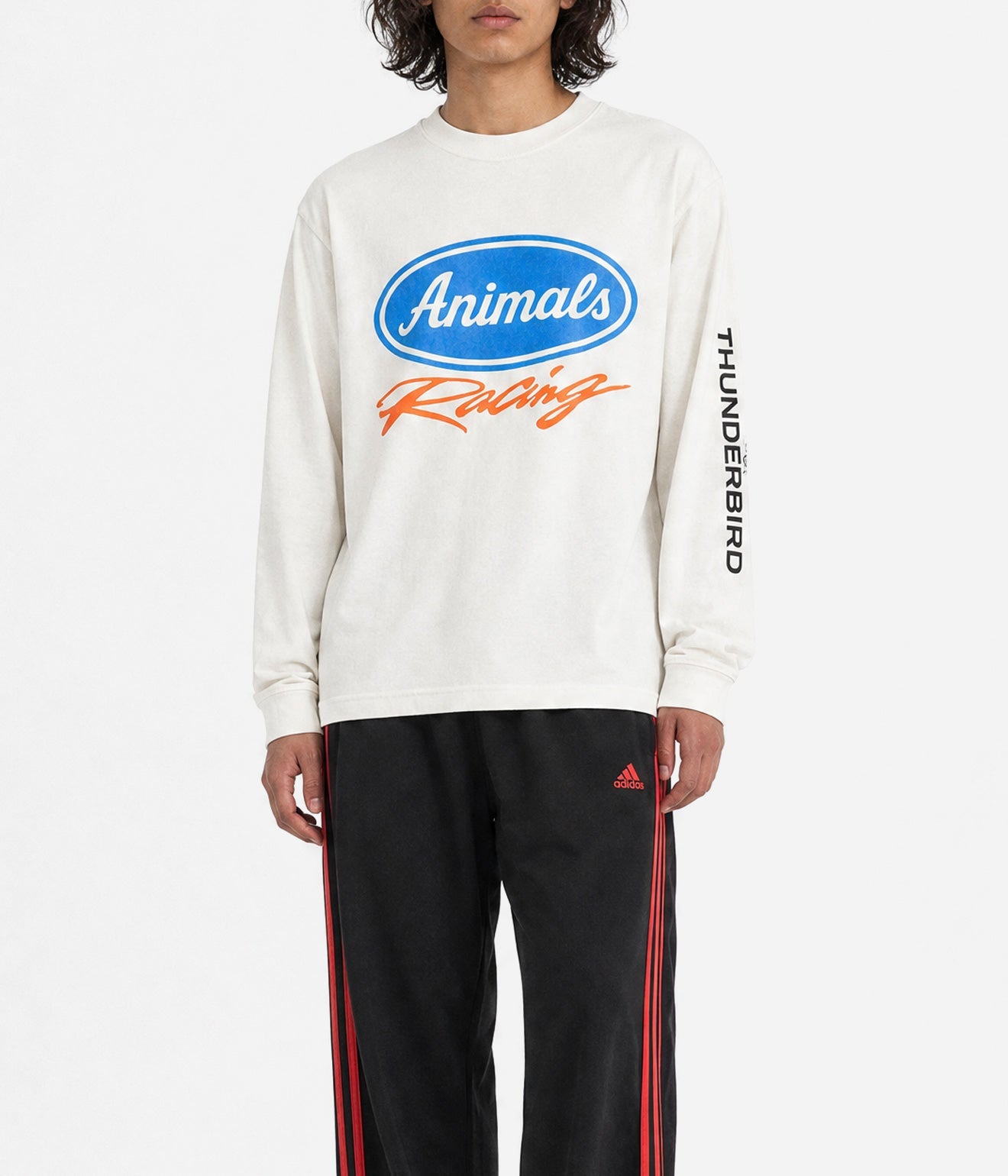 STUDIO ANIMALS “Racing” L/S T-Shirt Natural - WEAREALLANIMALS