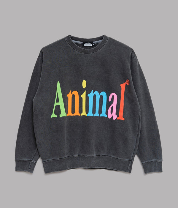 STUDIO WEAREALLANIMALS "Animals Letter SWEATSHIRT" BLACK - WEAREALLANIMALS