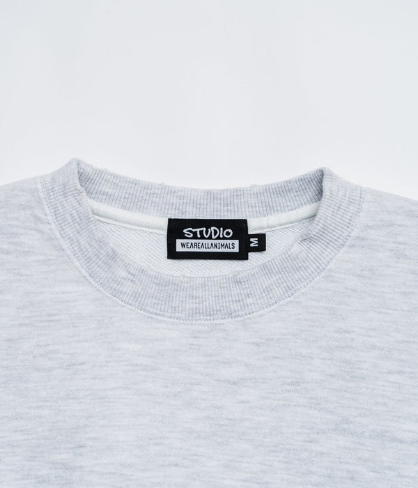 STUDIO WEAREALLANIMALS "Animals Letter" SWEATSHIRT GREY - WEAREALLANIMALS