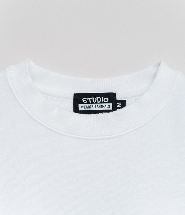 STUDIO WEAREALLANIMALS "Animals Letter SWEATSHIRT" WHITE - WEAREALLANIMALS