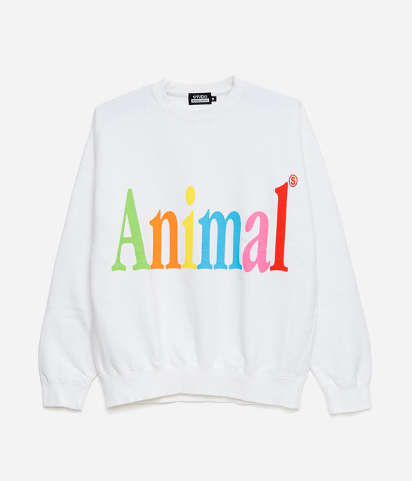 STUDIO WEAREALLANIMALS "Animals Letter" SWEATSHIRT WHITE - WEAREALLANIMALS