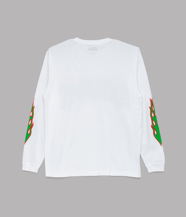 STUDIO WEAREALLANIMALS "Flame L/S T - SHIRT" WHITE - WEAREALLANIMALS