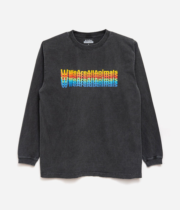 STUDIO WEAREALLANIMALS "Inverted Arch L/S T - SHIRT" BLACK - WEAREALLANIMALS