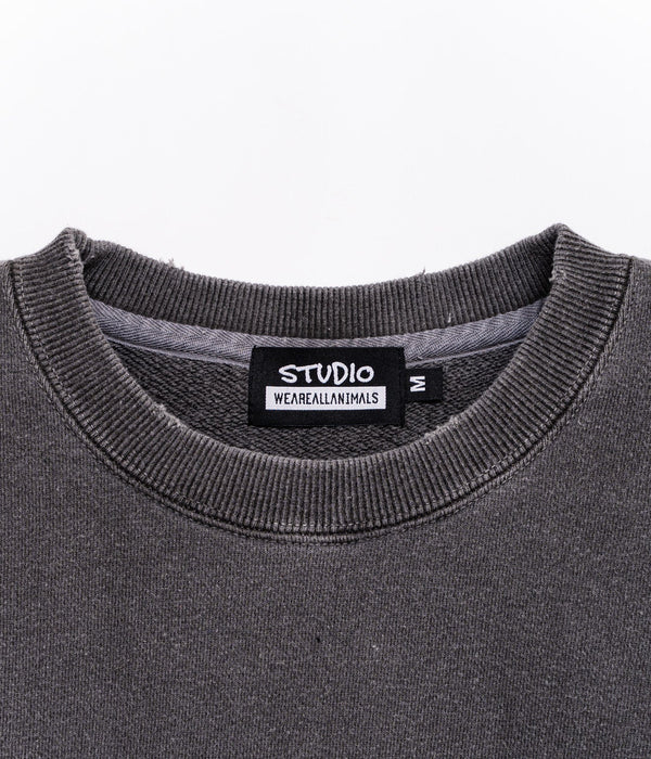 STUDIO WEAREALLANIMALS "LIFE" SWEATSHIRT BLACK/BLACK - WEAREALLANIMALS