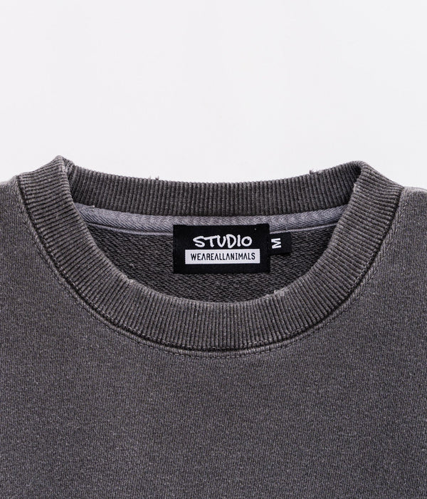 STUDIO WEAREALLANIMALS "LIFE" SWEATSHIRT BLACK/BLUE - WEAREALLANIMALS