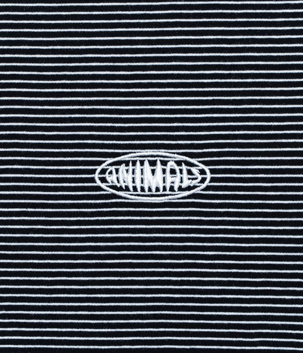 STUDIO WEAREALLANIMALS "Oval Logo STRIPE T - SHIRT " BLACK/WHITE - WEAREALLANIMALS