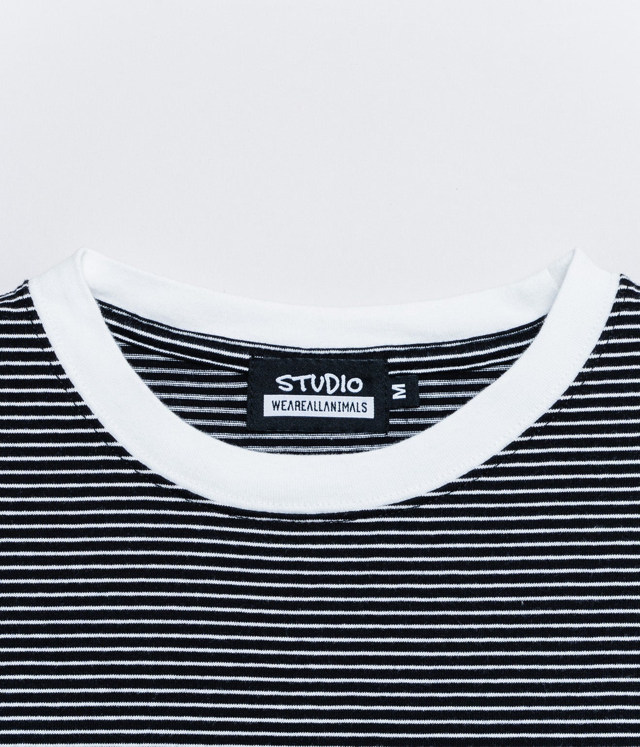 STUDIO WEAREALLANIMALS "Oval Logo STRIPE T - SHIRT " BLACK/WHITE - WEAREALLANIMALS