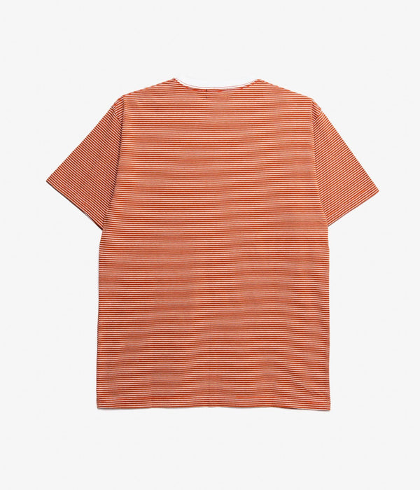 STUDIO WEAREALLANIMALS "Oval Logo STRIPE T - SHIRT " ORANGE/WHITE - WEAREALLANIMALS