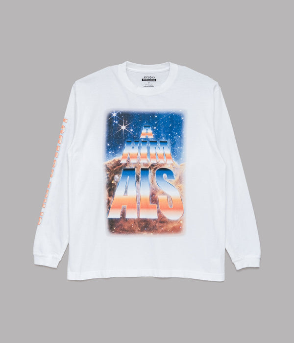 STUDIO WEAREALLANIMALS "Space Cowboy L/S T - SHIRT" WHITE - WEAREALLANIMALS