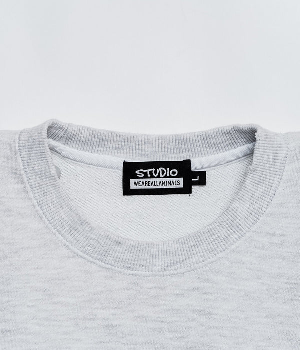 STUDIO WEAREALLANIMALS "Think" SWEATSHIRT GREY - WEAREALLANIMALS