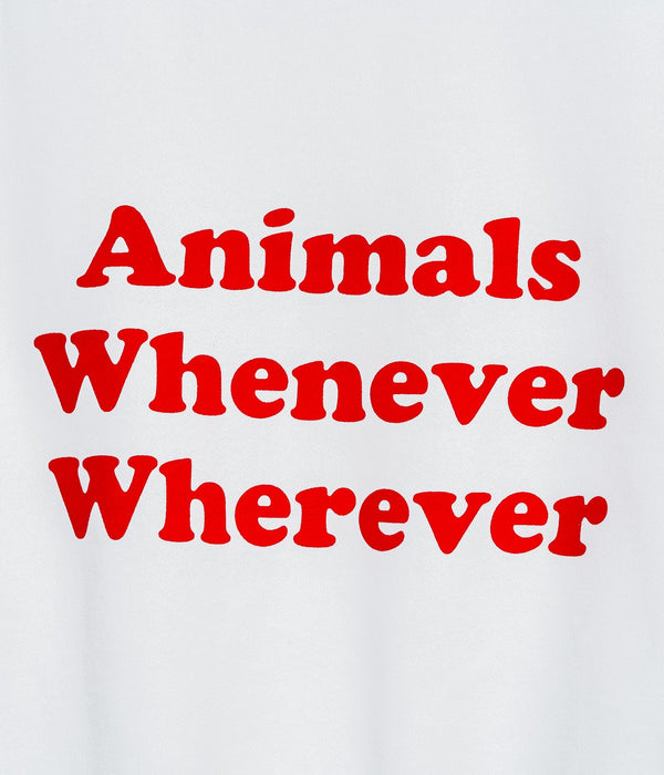 STUDIO WEAREALLANIMALS "Whenever Wherever" SWEATSHIRT WHITE - WEAREALLANIMALS