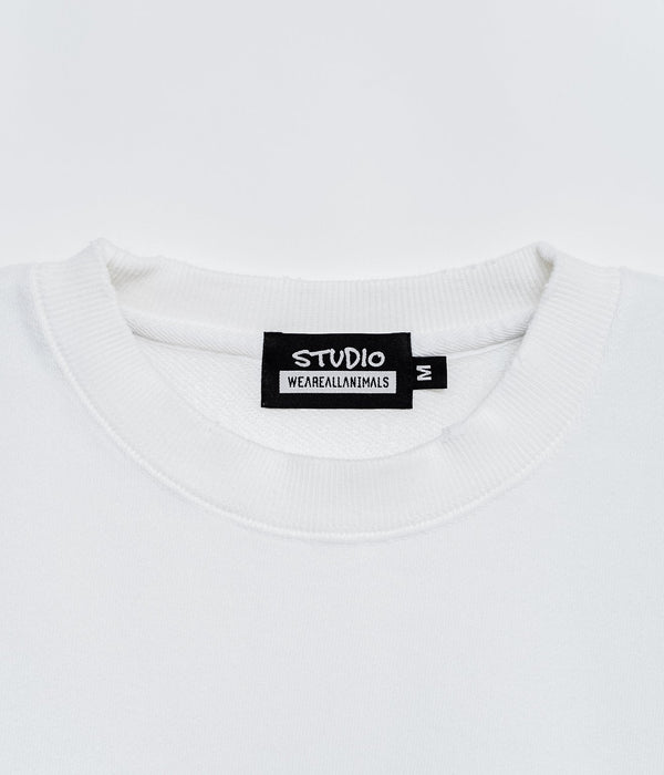 STUDIO WEAREALLANIMALS "Whenever Wherever" SWEATSHIRT WHITE - WEAREALLANIMALS