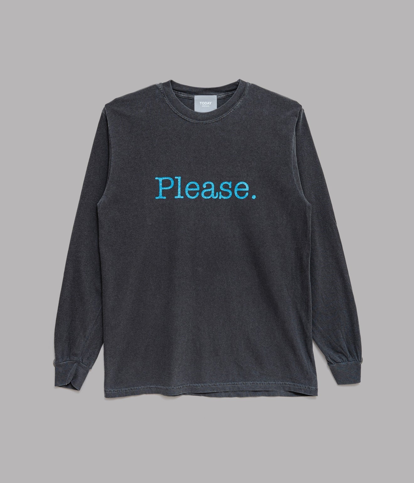 TODAY edition "Please" LS Tee CHARCOAL - WEAREALLANIMALS