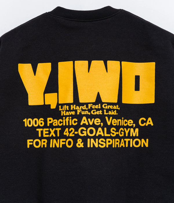 Y,IWO "Big Boy Club Raglan Crewneck" Black/Gold - WEAREALLANIMALS