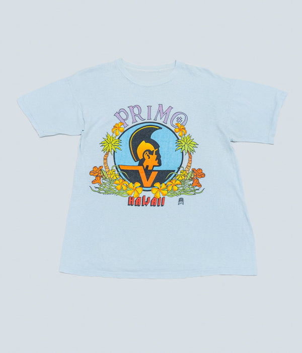 70's "PRIMO HAWAII" T-SHIRT LIGHT BLUE - WEAREALLANIMALS