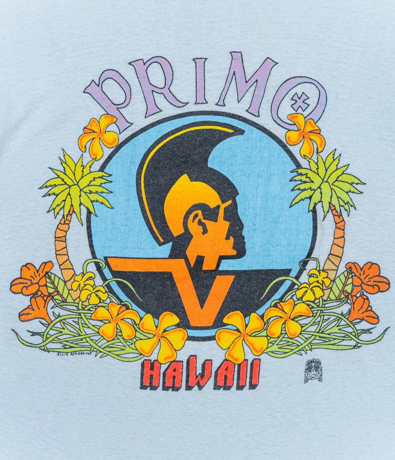 70's "PRIMO HAWAII" T-SHIRT LIGHT BLUE - WEAREALLANIMALS