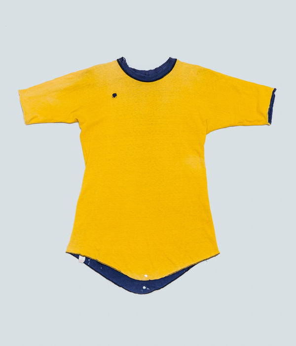 70's Reversible T-SHIRT NAVY/YELLOW - WEAREALLANIMALS