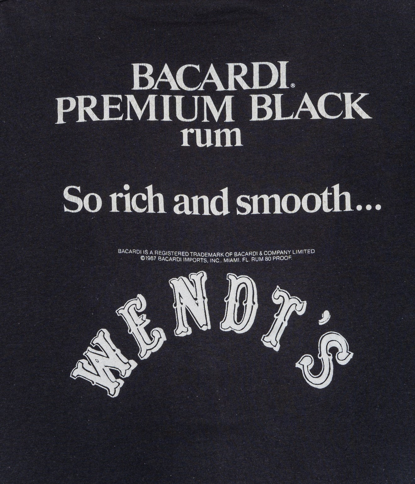 80’s "Bacardi Premium Black Rum” T-SHIRT - WEAREALLANIMALS
