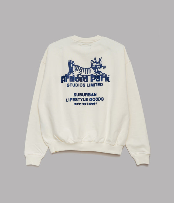 Arnold Park Studios "CAT LOGO CREW NECK" CREAM - WEAREALLANIMALS