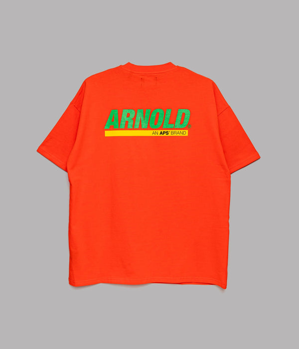 Arnold Park Studios "ELEKTRISKA LOGO SHORT SLEEVE" BLAZE ORANGE - WEAREALLANIMALS